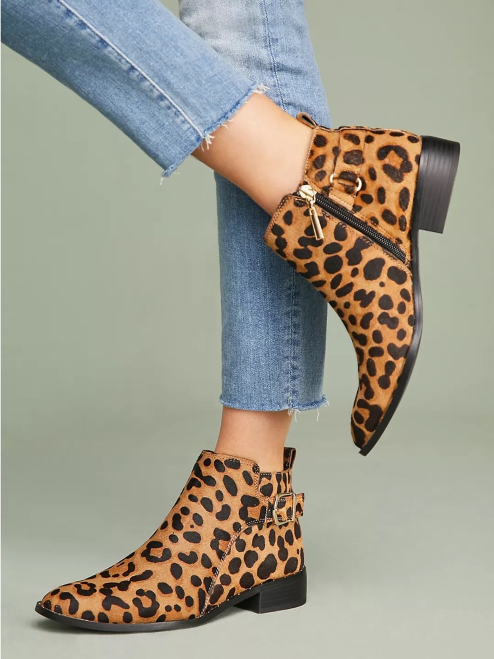 Anthropologie x Steven by Steve Madden Cio Leopard Boots Sz 9.5 Cowhide Chic